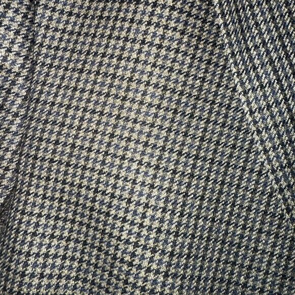 Vintage Burberry's Houndstooth Two Button Blazer - Navy/Brown 46R - Picture 3 of 10